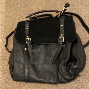 Black faux leather bag